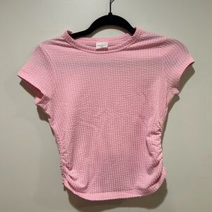 Abercrombie Kids Pink Textured Short Sleeve Tee